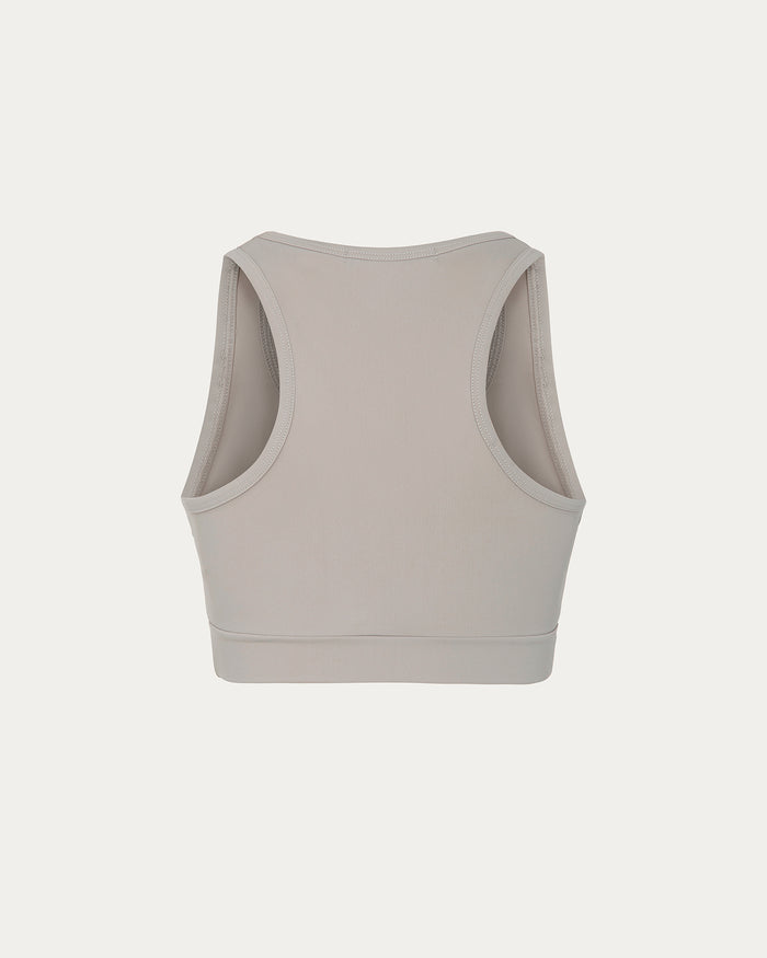 Top sportivo girocollo donna grigio