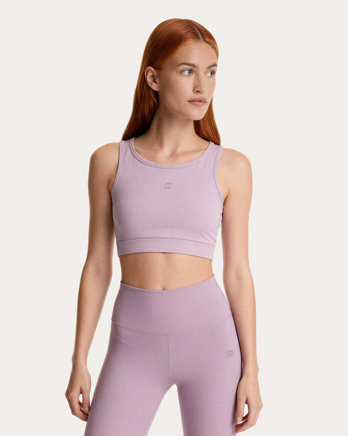 Top sportivo girocollo donna rosa