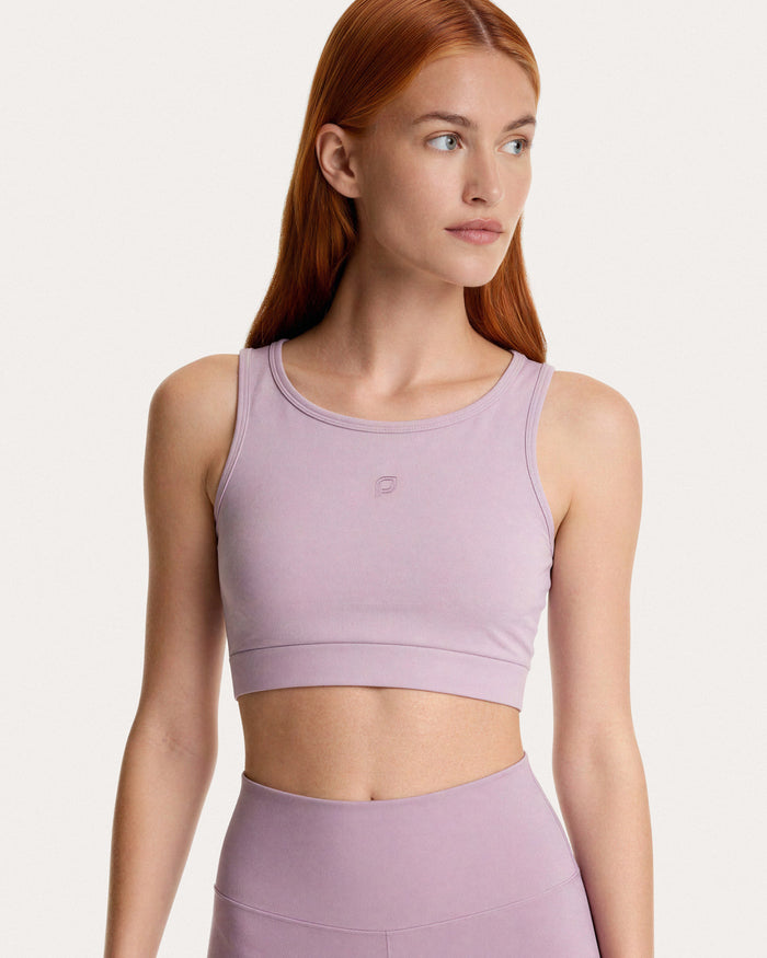 Top sportivo girocollo donna rosa