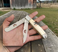 Traditional Cowboy Trapper Pocket Knife - 3.5” Folding Blade with Bone Handle cskforged