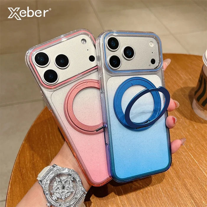 Transparent 360°Rotating Metal Holder Ring Bracket For Magsafe Magnetic Case For iPhone PhoneShells