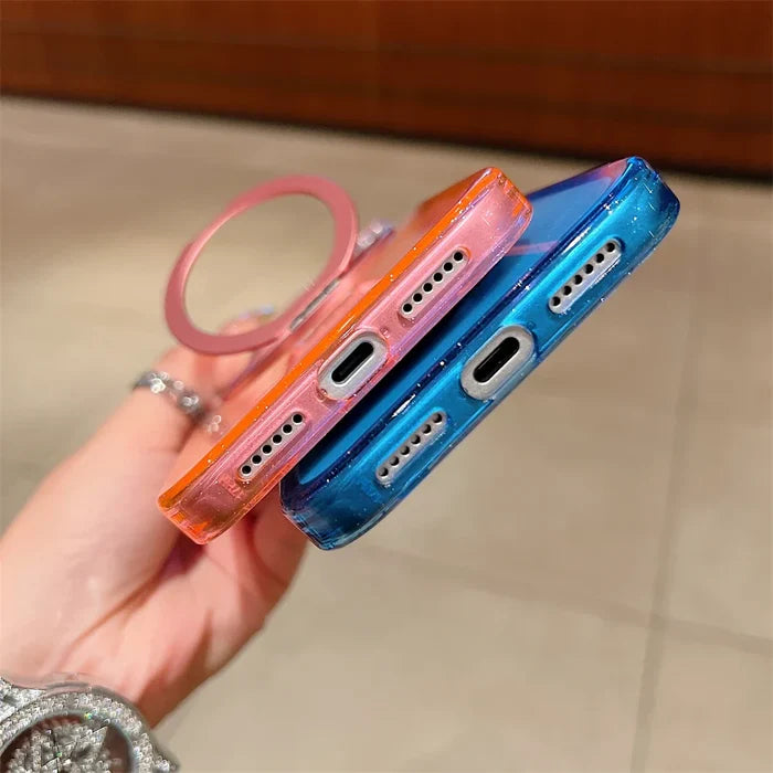Transparent 360°Rotating Metal Holder Ring Bracket For Magsafe Magnetic Case For iPhone PhoneShells