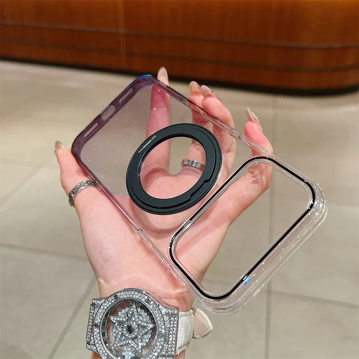 Transparent 360°Rotating Metal Holder Ring Bracket For Magsafe Magnetic Case For iPhone PhoneShells
