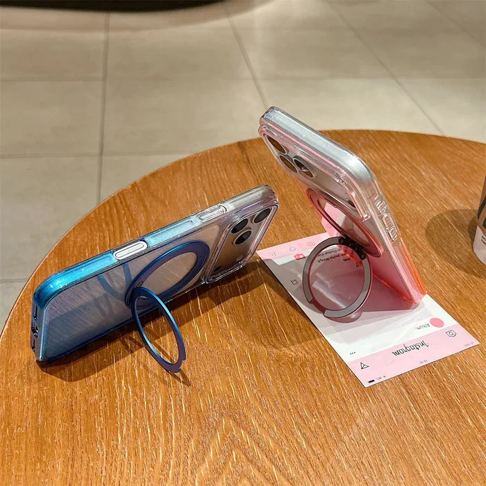 Transparent 360°Rotating Metal Holder Ring Bracket For Magsafe Magnetic Case For iPhone PhoneShells