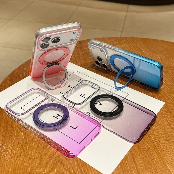 Transparent 360°Rotating Metal Holder Ring Bracket For Magsafe Magnetic Case For iPhone PhoneShells