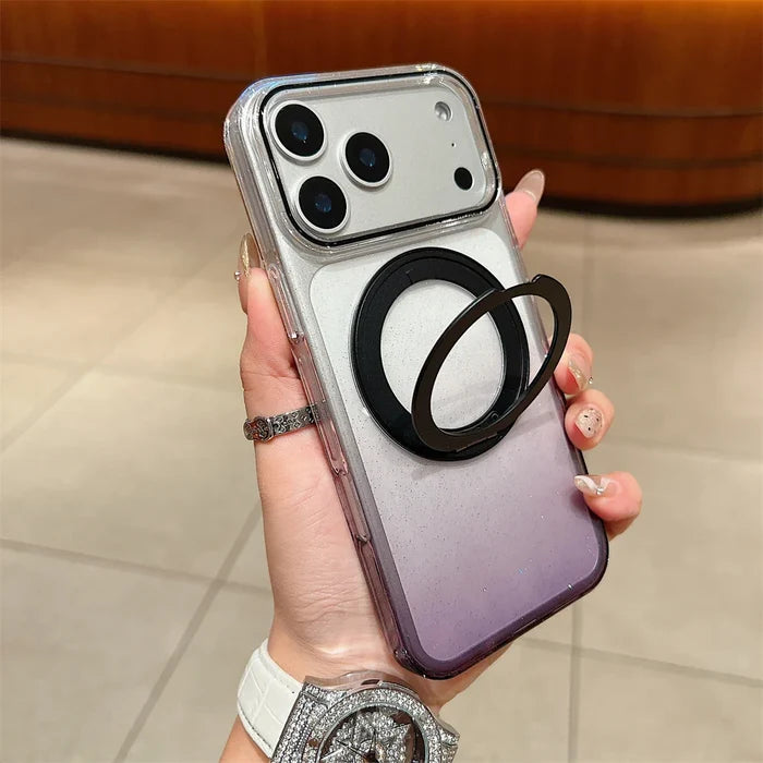 Transparent 360°Rotating Metal Holder Ring Bracket For Magsafe Magnetic Case For iPhone PhoneShells