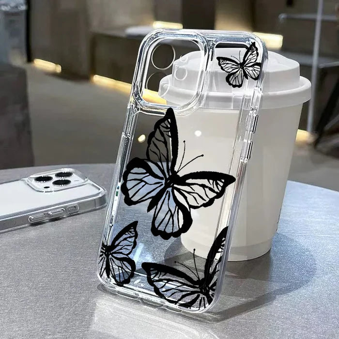 Transparent Butterfly Shockproof Phone Case For iPhone PhoneShells