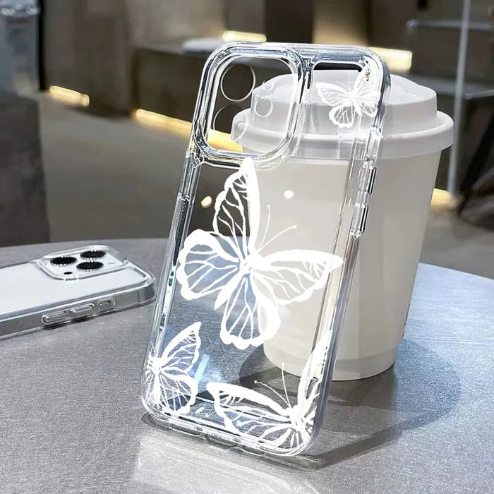 Transparent Butterfly Shockproof Phone Case For iPhone PhoneShells