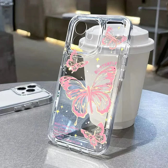 Transparent Butterfly Shockproof Phone Case For iPhone PhoneShells