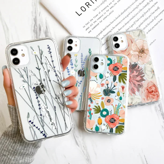 Transparent Flower Phone Case For iPhone PhoneShells