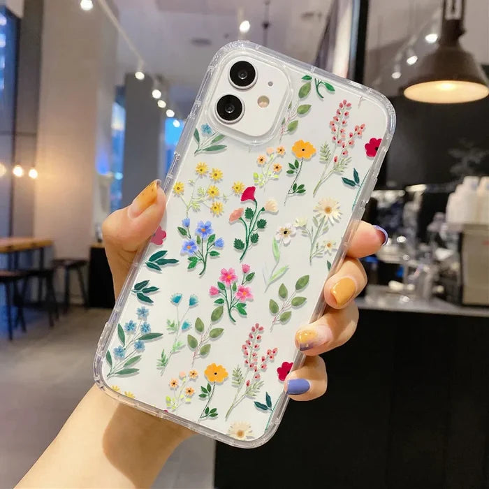Transparent Flower Phone Case For iPhone PhoneShells