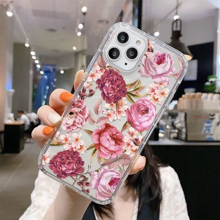 Transparent Flower Phone Case For iPhone PhoneShells