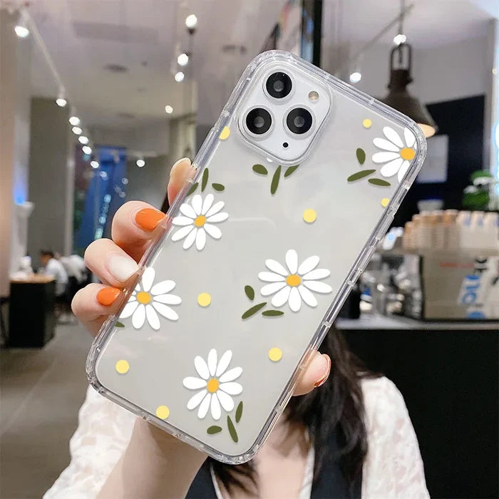 Transparent Flower Phone Case For iPhone PhoneShells
