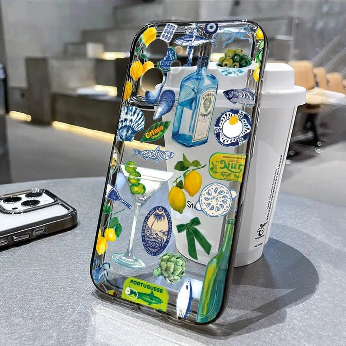 Travel Inspired Airplane Route Design Cover Transparent Phone Case PhoneShells