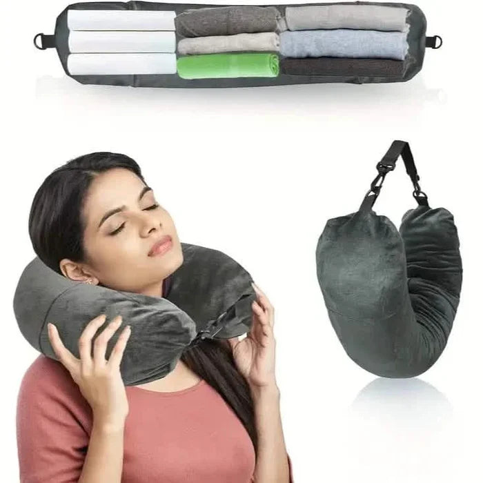 Travel Pillow & Organizer – Large, Polyester, Zipper, Machine Washable DailySale