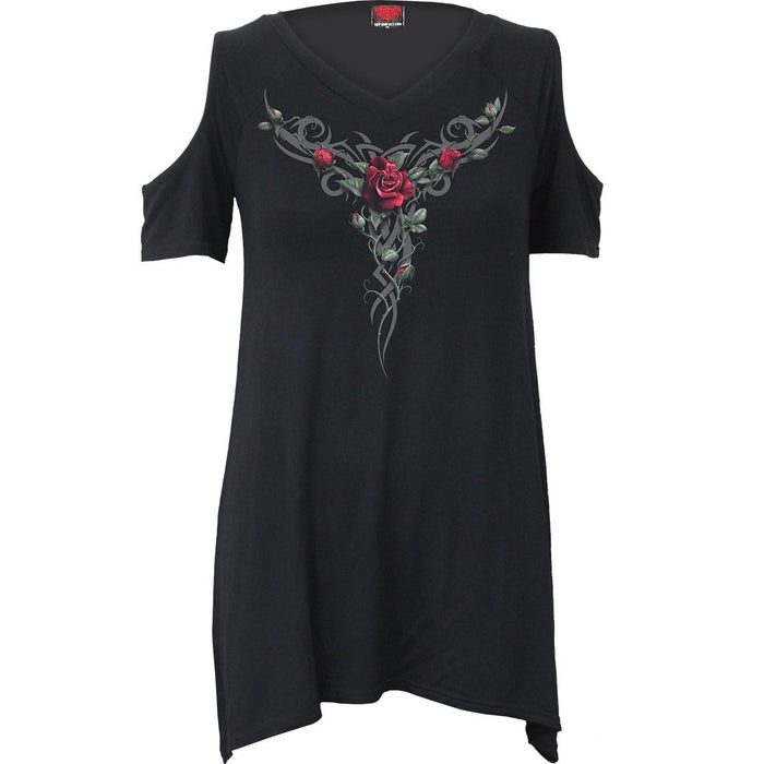 TRIBAL ROSE - Cold Shoulder Goth Bottom Top Spiral USA