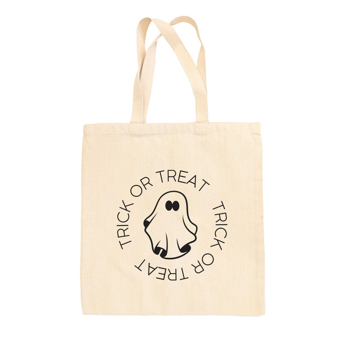 Trick Or Treat Circle Ghost Tote Bag Ivy + Cloth