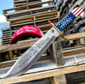 Trump Knife And Sheath - Stainless Steel Blade, Wooden Handle Scales, Brass Guard - Length 16” cskforged