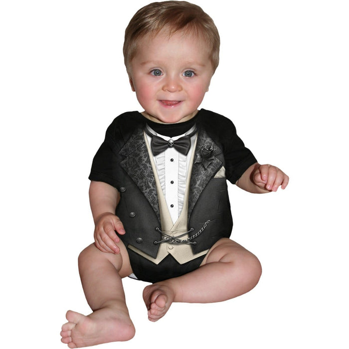 TUXED - Baby Sleepsuit Black Spiral USA