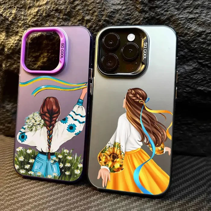 Ukraine Girl Sunflower Flag Coque Phone Case PhoneShells