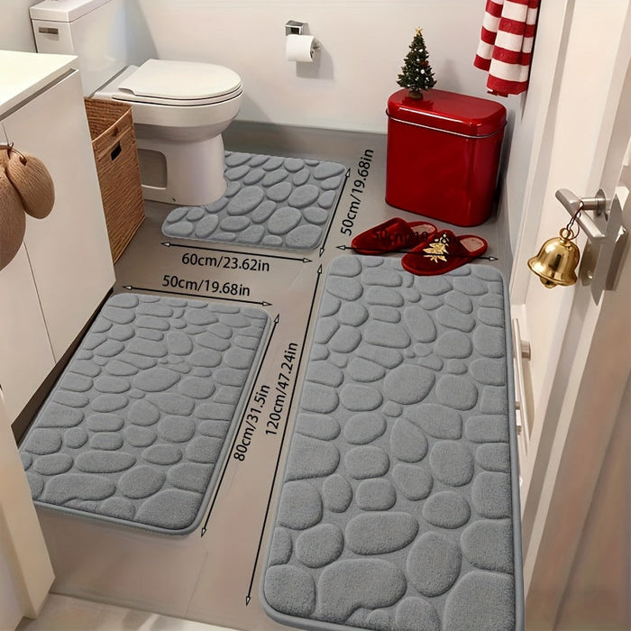 Ultra-Soft Memory Foam Bath Mat – Non-Slip, Absorbent (Gray Hexagon) DailySale