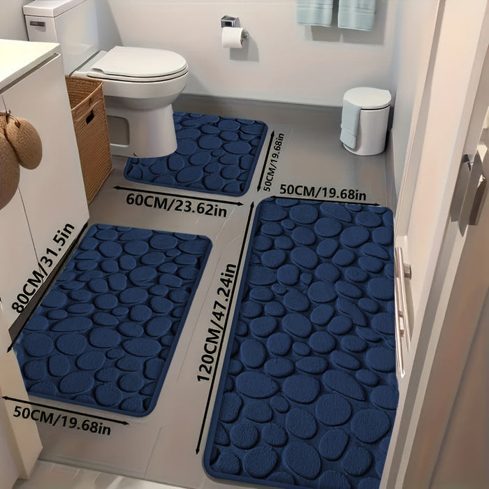 Ultra-Soft Memory Foam Bath Mat – Non-Slip, Absorbent (Gray Hexagon) DailySale
