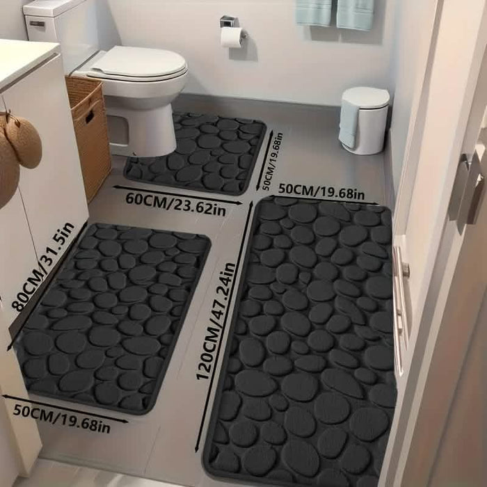 Ultra-Soft Memory Foam Bath Mat – Non-Slip, Absorbent (Gray Hexagon) DailySale