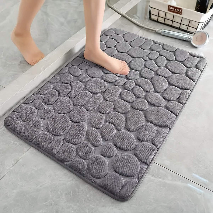 Ultra-Soft Memory Foam Bath Mat – Non-Slip, Absorbent (Gray Hexagon) DailySale
