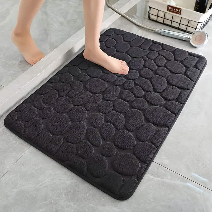 Ultra-Soft Memory Foam Bath Mat – Non-Slip, Absorbent (Gray Hexagon) DailySale