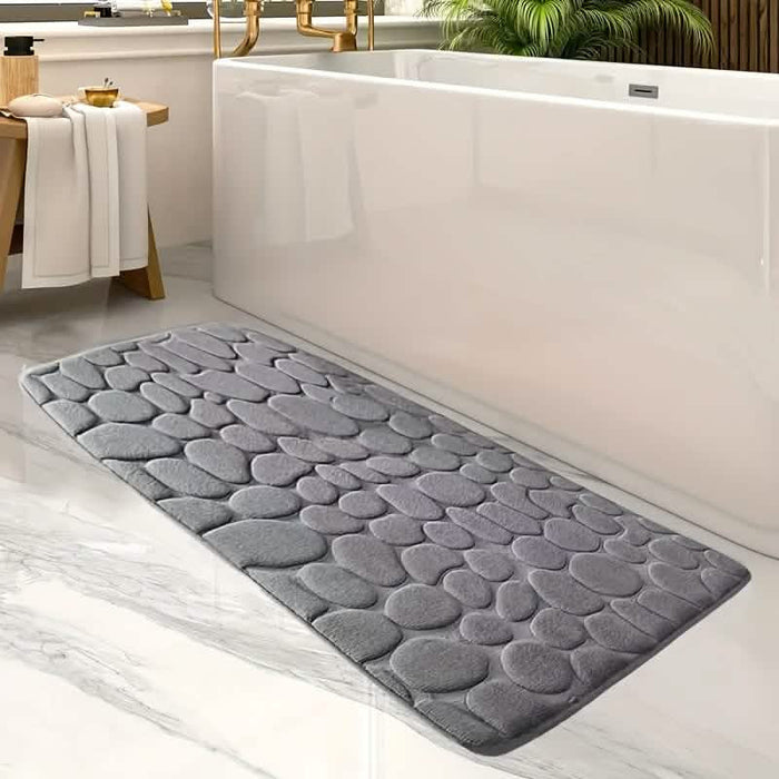 Ultra-Soft Memory Foam Bath Mat – Non-Slip, Absorbent (Gray Hexagon) DailySale
