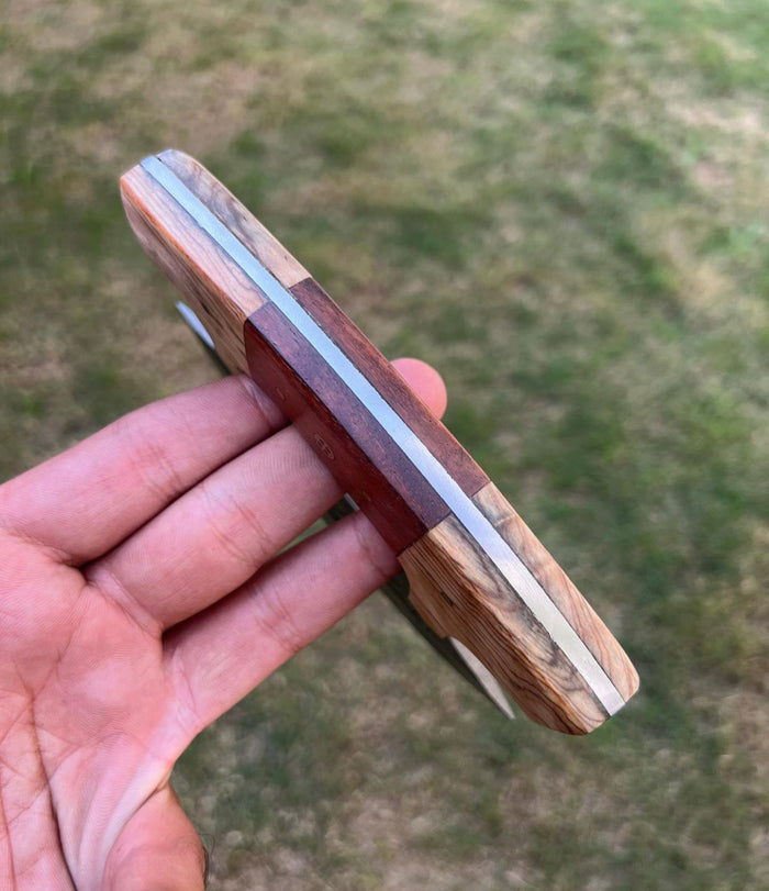 Unique Custom Damascus ulu Knife cskforged