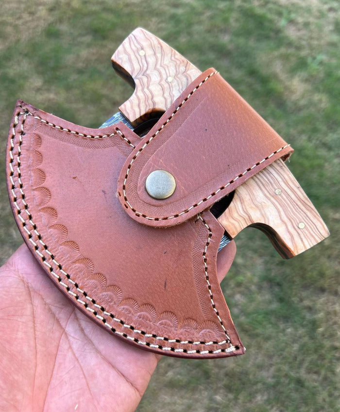 Unique Custom Damascus ulu Knife cskforged