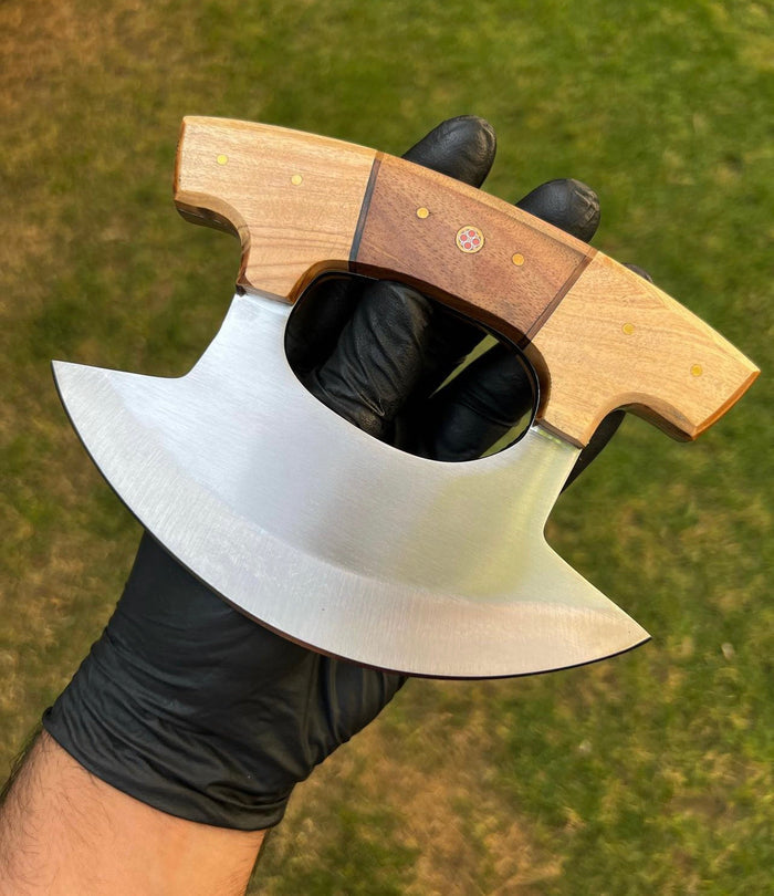 Unique Custom Made J2 Steel Ulu Knife cskforged