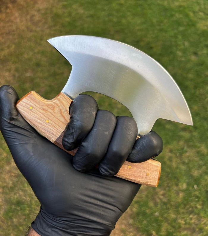 Unique Custom Made J2 Steel Ulu Knife cskforged