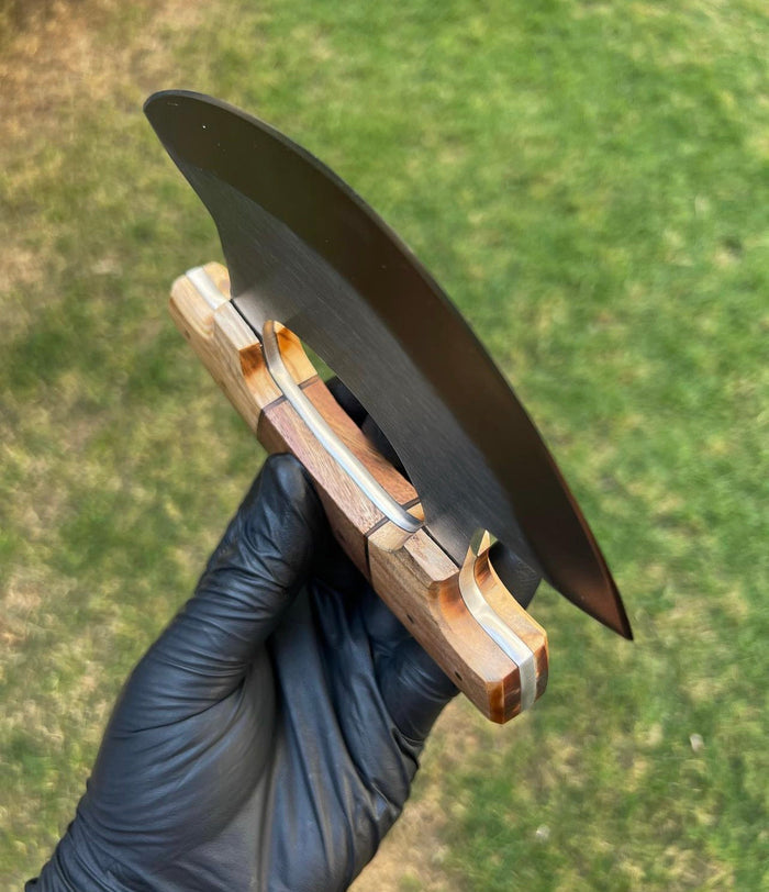 Unique Custom Made J2 Steel Ulu Knife cskforged