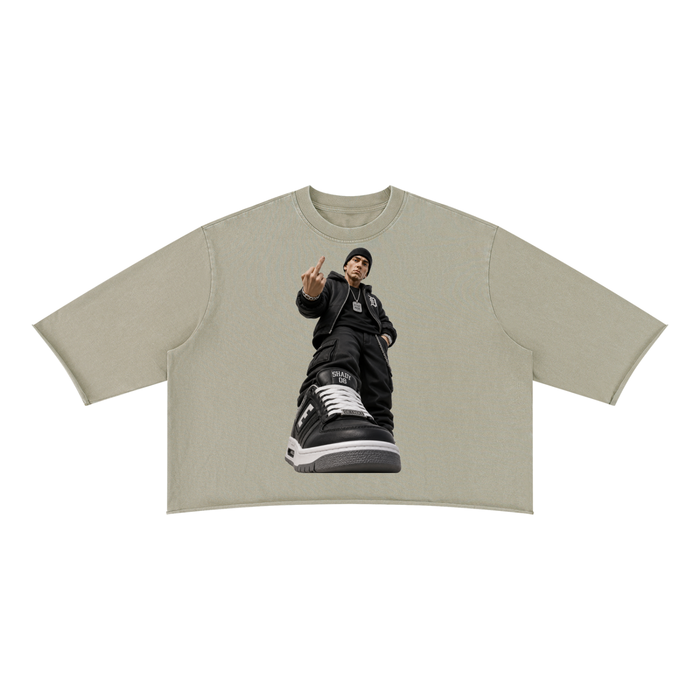 Unisex Mineral Wash Raw Hem Boxy T-Shirt