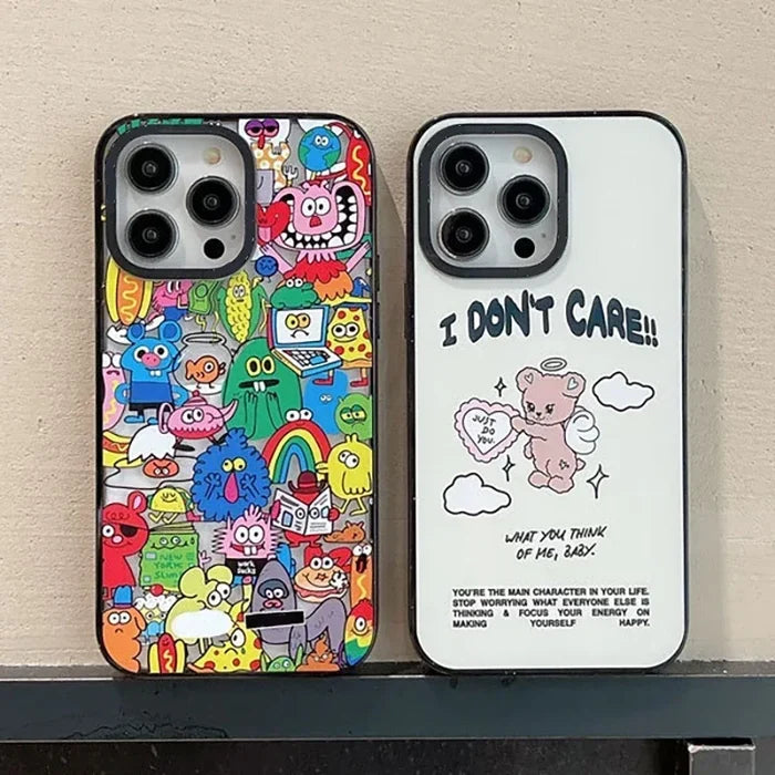 Upgrade Acrylic Border Monsters Angel Bear Phone Case PhoneShells