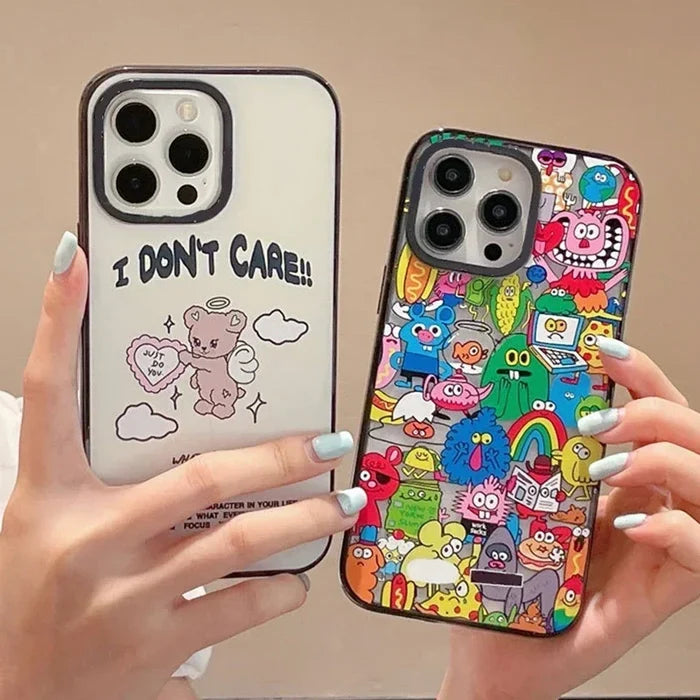 Upgrade Acrylic Border Monsters Angel Bear Phone Case PhoneShells