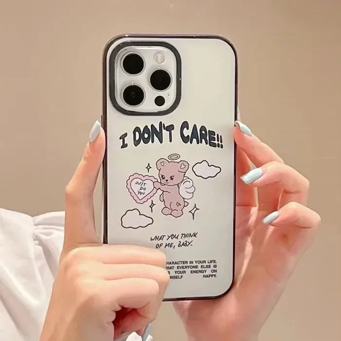 Upgrade Acrylic Border Monsters Angel Bear Phone Case PhoneShells