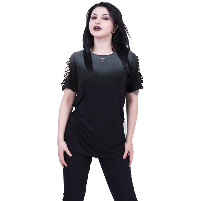 URBAN FASHION - Distressed Spray On Baggy Top Spiral USA