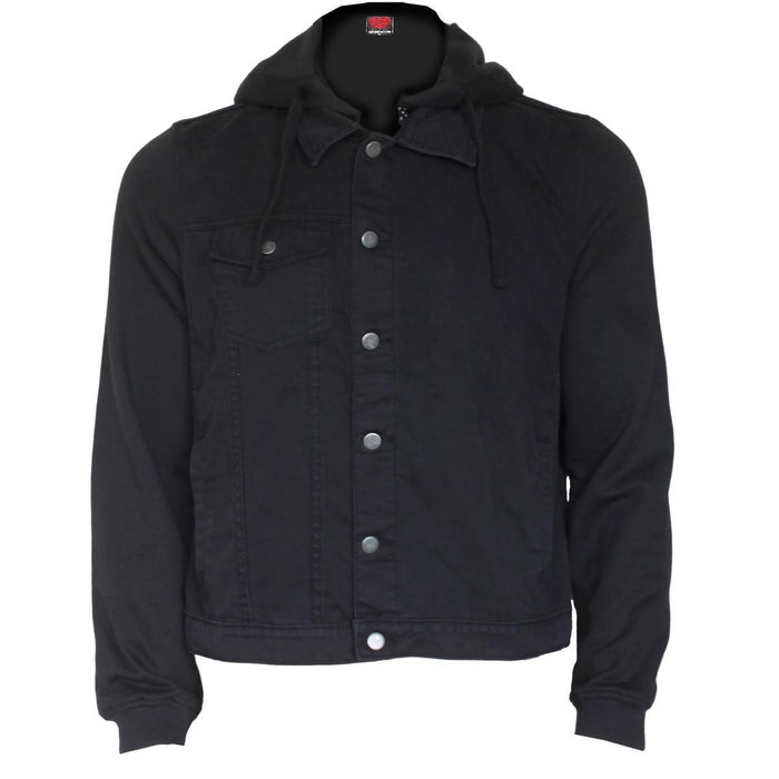 URBAN FASHION - Hooded Shacket Black Spiral USA