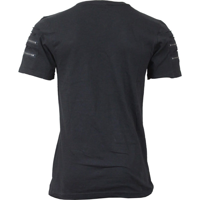 URBAN FASHION - Twin Zipper Sleeve Fashion Tee Spiral USA