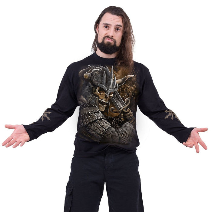 VIKING WARRIOR - Longsleeve T-Shirt Black Spiral USA