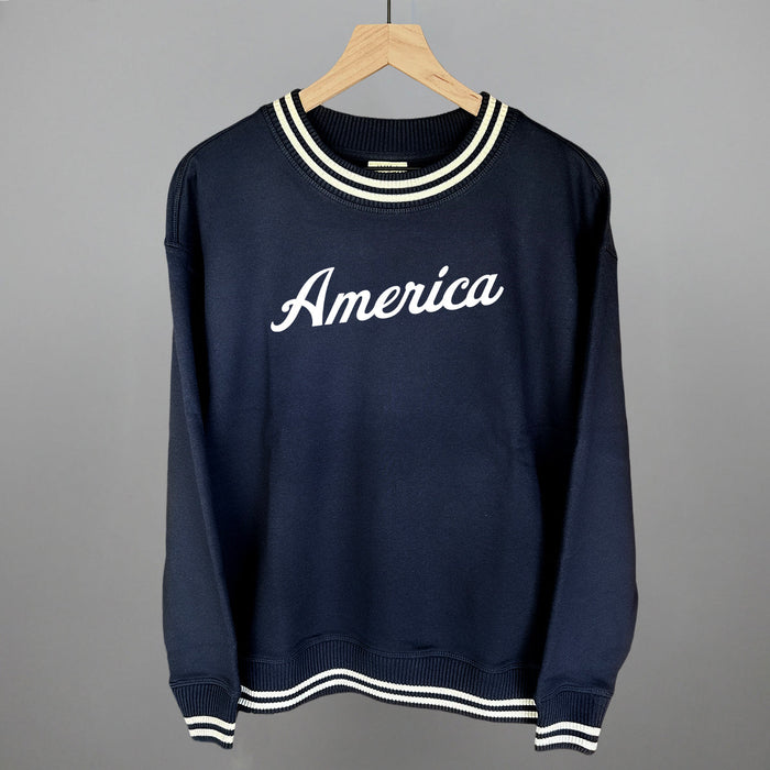 Oversized Varsity Crew / Navy / S