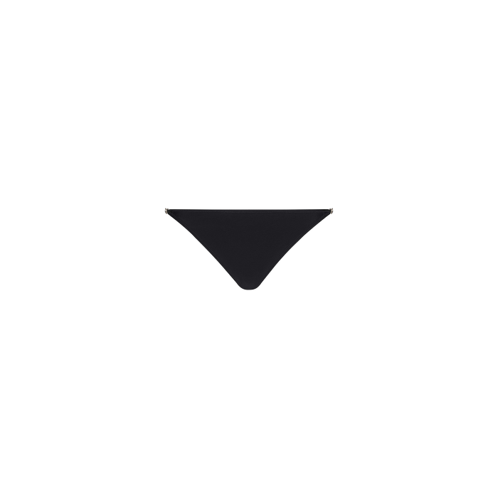 Violet String Bikini Bottom with a simple, minimal design in black—perfect for mixing and matching with your favorite black swim separates. Shown on a plain white background.