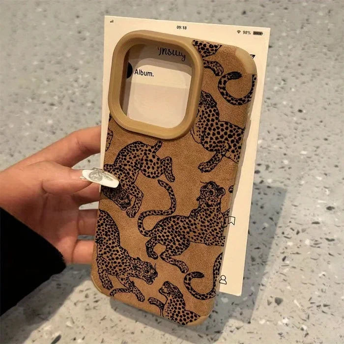 Vivid Leopard Pattern Bonded Leather Phone Case For iPhone PhoneShells