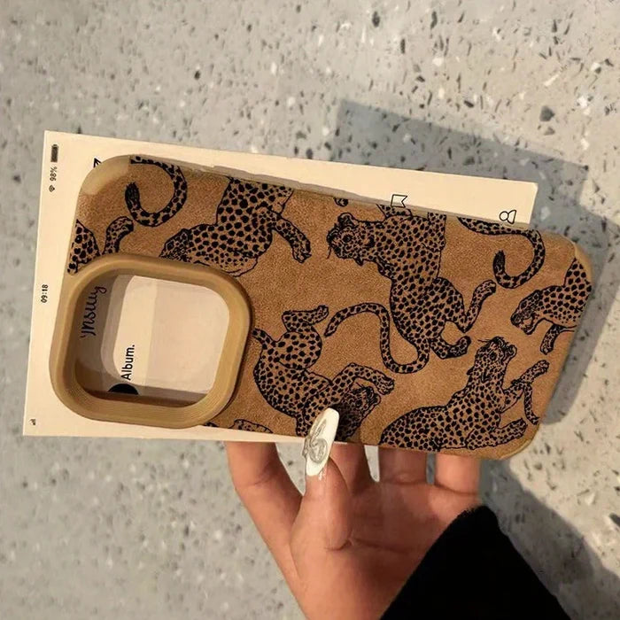Vivid Leopard Pattern Bonded Leather Phone Case For iPhone PhoneShells