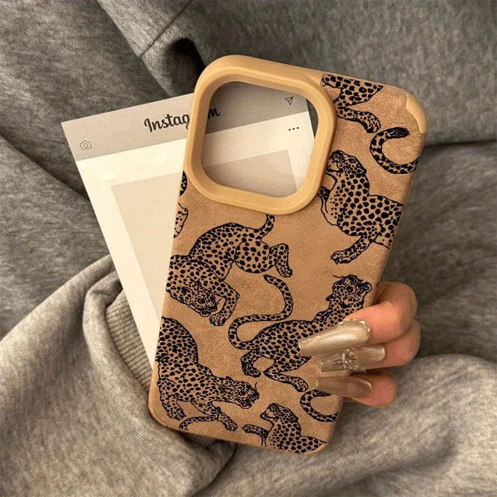 Vivid Leopard Pattern Bonded Leather Phone Case For iPhone PhoneShells