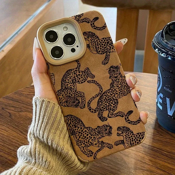 Vivid Leopard Pattern Bonded Leather Phone Case For iPhone PhoneShells