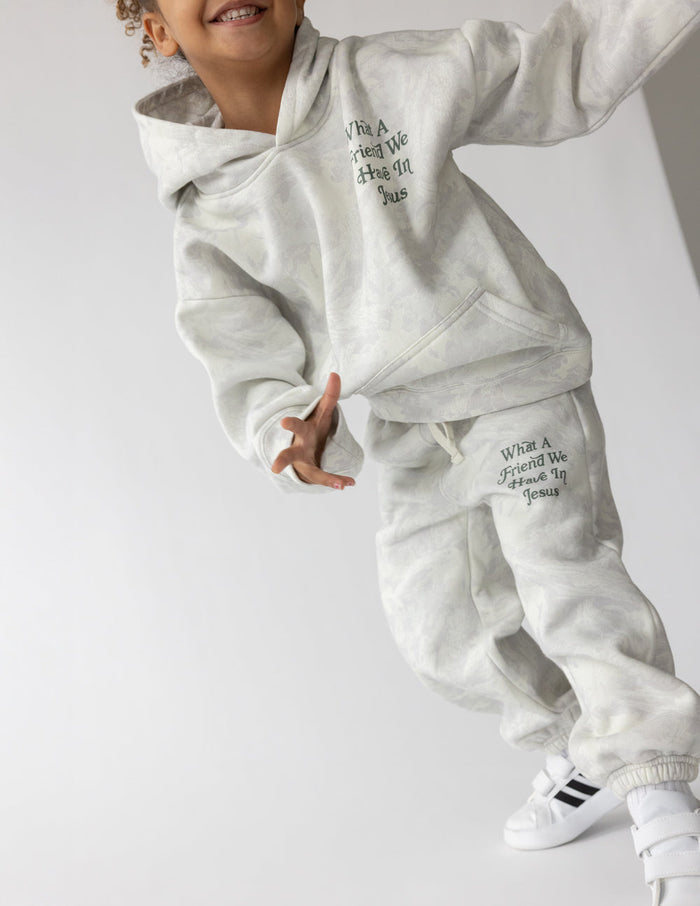 What a Friend in Jesus Camo Kids Sweatpant Elevated Faith